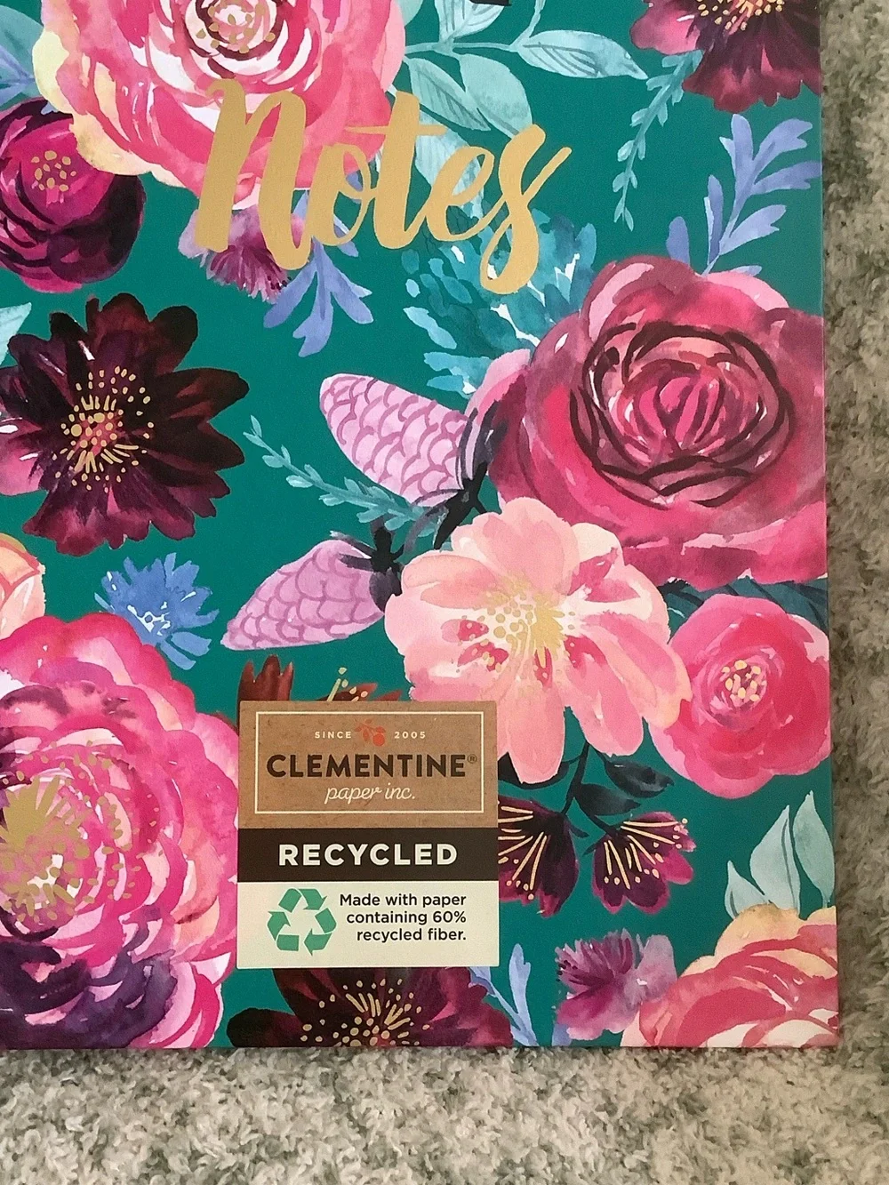 Clementine Paper Co Floral Brights Lined Journal Hardcover Notebook NWT 8.25”x10